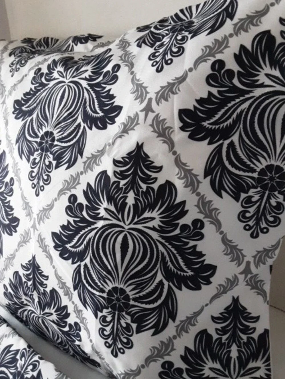 Decorative Navy Gray and White Throw Pillow Cover Set